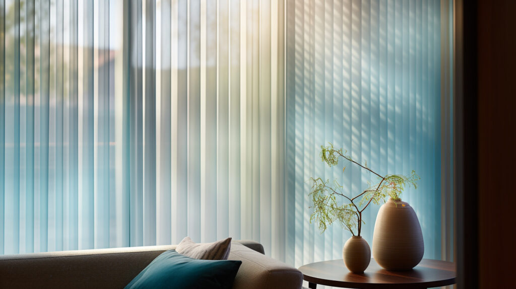 Elegant Luminette Blinds in a Modern Living Room
