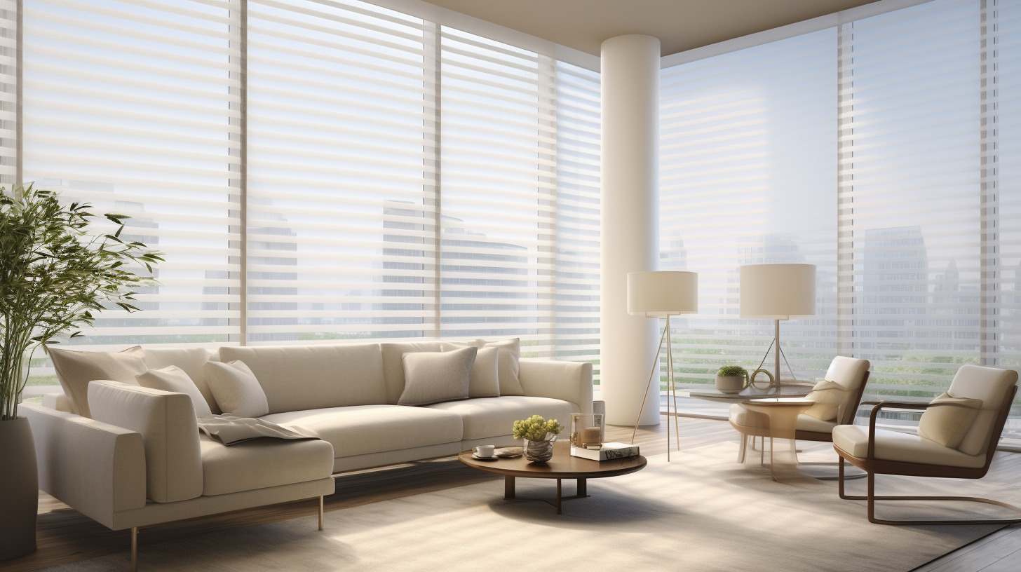 Sophisticated room illuminated through Roller Shade blinds
